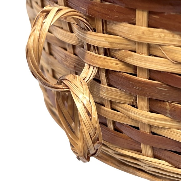 VTG INTERPUR Bamboo Wicker Plates and Basket Holders Four Sets of 8 - Picture 14 of 16